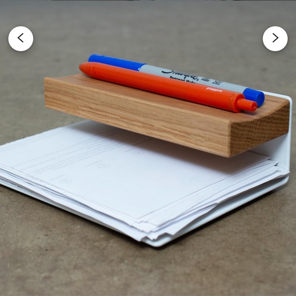 Note and Pen/Pencil Holder / Modern, Minimalist Desktop Organizer - Picture 4 of 5